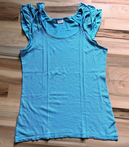 T-Shirt türkis weiß